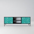 TURQUOISE RAIN 2-Door TV Stand in Black Finish