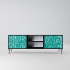 TURQUOISE RAIN 2-Door TV Stand in Black Finish