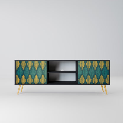 POLYGONS 2-dörrars TV-bänk i svart finish