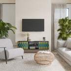 POLYGONS 2-Door TV Stand in Black Finish