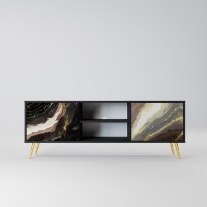 GOLD DUST 2-Door TV Stand in Black Finish
