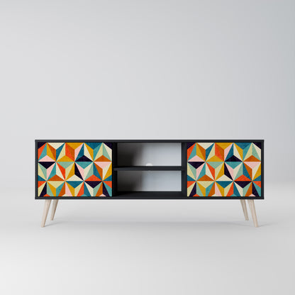 TESSELATE TREASURES 2-dörrars TV-bänk i svart finish