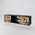 TESSELATE TREASURES 2-Door TV Stand in Black Finish