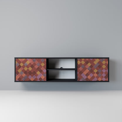 PAINTED SQUARES 2-dörrars TV-bänk i svart finish