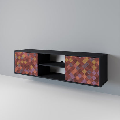 PAINTED SQUARES 2-dörrars TV-bänk i svart finish