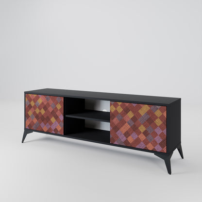 PAINTED SQUARES 2-dörrars TV-bänk i svart finish