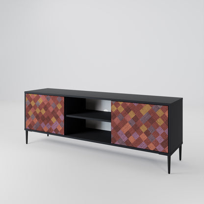 PAINTED SQUARES 2-dörrars TV-bänk i svart finish