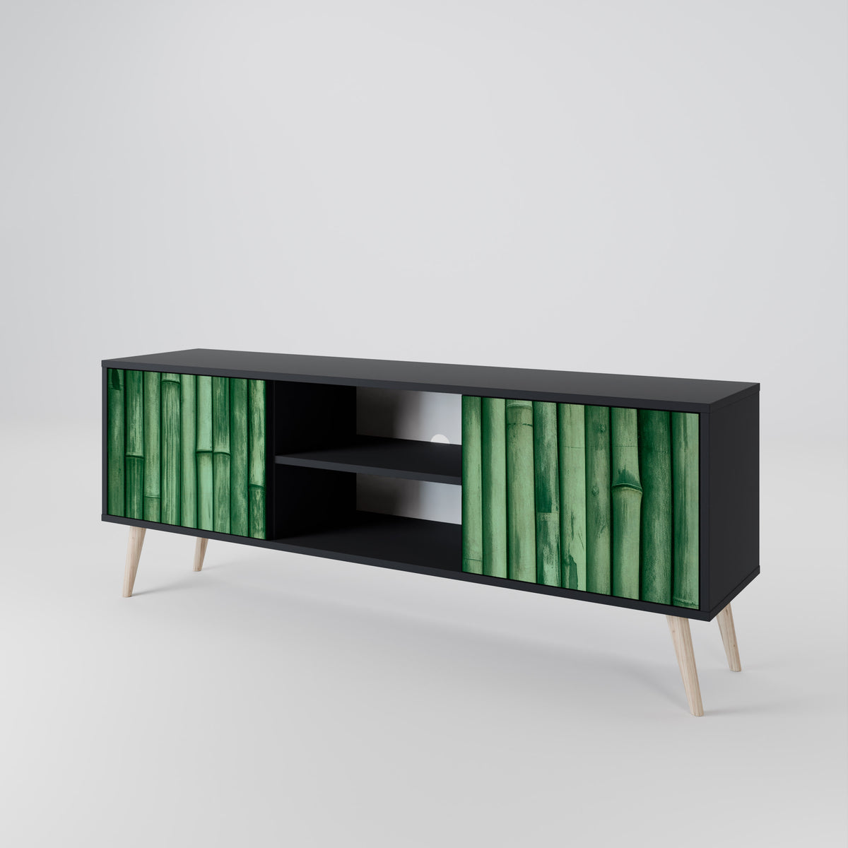 NATURAL GREEN TV-bänk med två dörrar