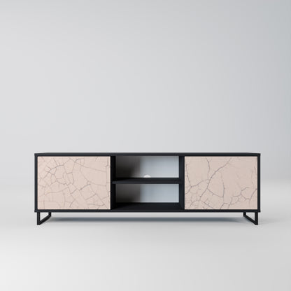 CERAMIC TEXTURE 2-dörrars TV-bänk i svart finish