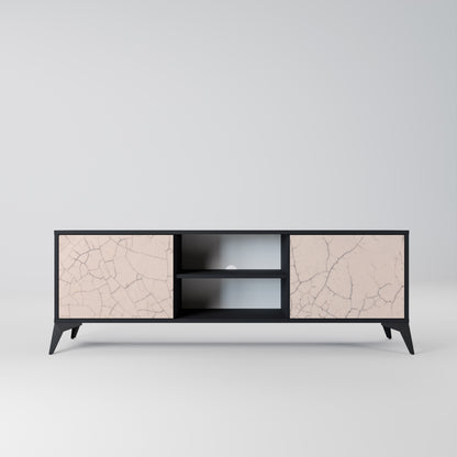 CERAMIC TEXTURE 2-dörrars TV-bänk i svart finish