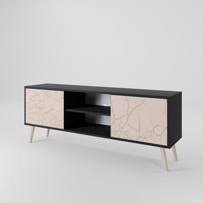 CERAMIC TEXTURE 2-dörrars TV-bänk i svart finish