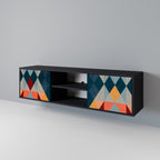 CRACKED ILLUSION 2-Door TV Stand in Black Finish