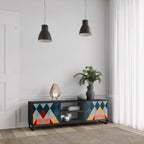 CRACKED ILLUSION 2-Door TV Stand in Black Finish