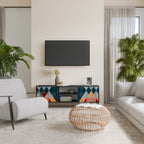 CRACKED ILLUSION 2-Door TV Stand in Black Finish