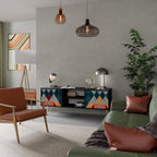 CRACKED ILLUSION 2-Door TV Stand in Black Finish