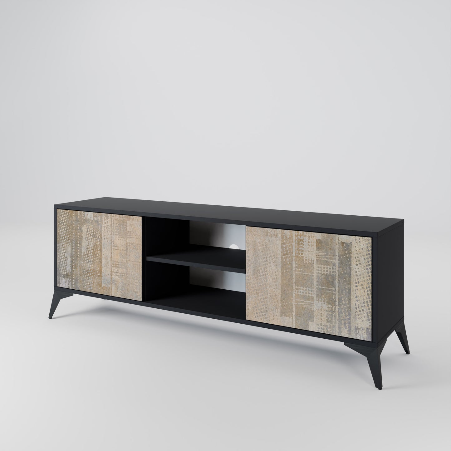 SCREEN ERROR 2-Door TV Stand in Black Finish