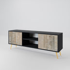 SCREEN ERROR 2-Door TV Stand in Black Finish