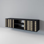 AZTEC 2-Door TV Stand in Black Finish