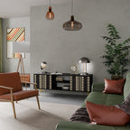 AZTEC 2-Door TV Stand in Black Finish