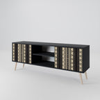 AZTEC 2-Door TV Stand in Black Finish