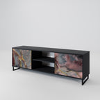 GOLDEN TIDES 2-Door TV Stand in Black Finish