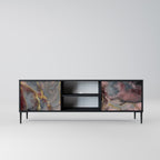 GOLDEN TIDES 2-Door TV Stand in Black Finish