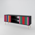 ETHNIC MEXICAN 2-Door TV Stand in Black Finish