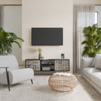 SLIGHTLY BLURRED 2-Door TV Stand in Black Finish