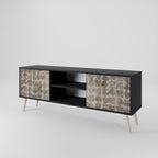 SLIGHTLY BLURRED 2-Door TV Stand in Black Finish