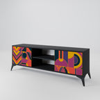 ELECTRIC PATTERNS 2-Door TV Stand in Black Finish