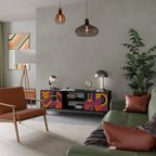 ELECTRIC PATTERNS 2-Door TV Stand in Black Finish