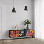 ELECTRIC PATTERNS 2-Door TV Stand in Black Finish