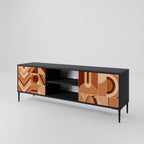 PRISM MOSAIC 2-Door TV Stand in Black Finish