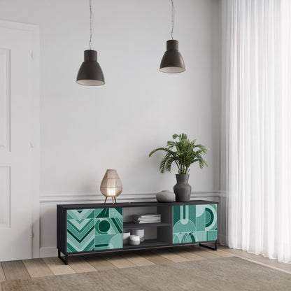 HARMONIC GRID 2-dörrars TV-bänk i svart finish