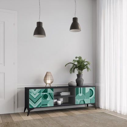 HARMONIC GRID 2-dörrars TV-bänk i svart finish