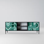 HARMONIC GRID 2-Door TV Stand in Black Finish