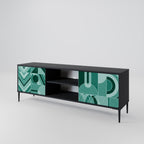 HARMONIC GRID 2-Door TV Stand in Black Finish