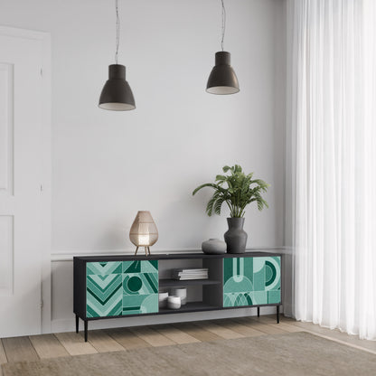 HARMONIC GRID 2-dörrars TV-bänk i svart finish