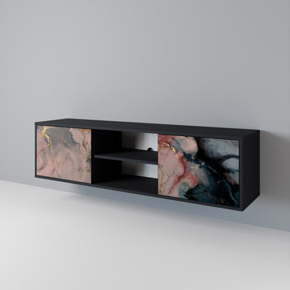 GILDED SWIRLS 2-dörrars TV-bänk i svart finish