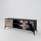 GILDED SWIRLS 2-Door TV Stand in Black Finish
