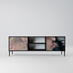 GILDED SWIRLS 2-Door TV Stand in Black Finish