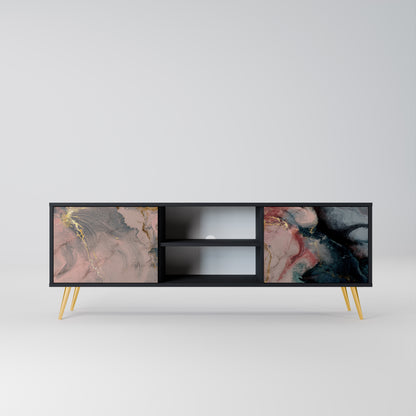 GILDED SWIRLS 2-dörrars TV-bänk i svart finish