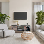 GILDED SWIRLS 2-Door TV Stand in Black Finish