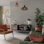 GILDED SWIRLS 2-Door TV Stand in Black Finish