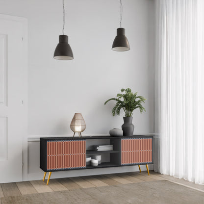 HYPNOTIC GATE 2-dörrars TV-bänk i svart finish