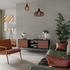 HYPNOTIC GATE 2-Door TV Stand in Black Finish