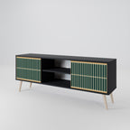 ILUSION GATE 2-Door TV Stand in Black Finish