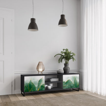 DYR NATURE 2-dörrars TV-bänk i svart finish