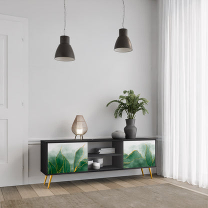 DYR NATURE 2-dörrars TV-bänk i svart finish