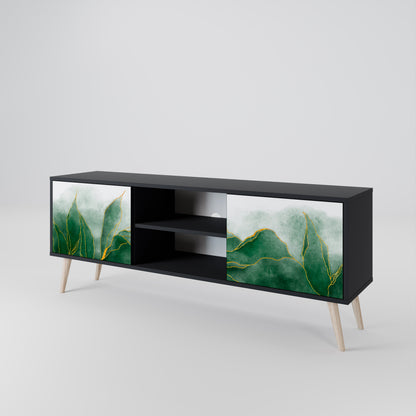 DYR NATURE 2-dörrars TV-bänk i svart finish